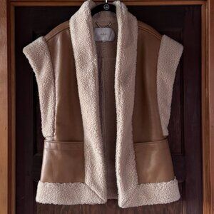A.L.C. Sutton faux fur vest in pecan
